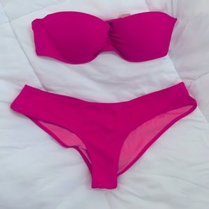 Victorias Secret Hot Pink Strapless Bikini 👙